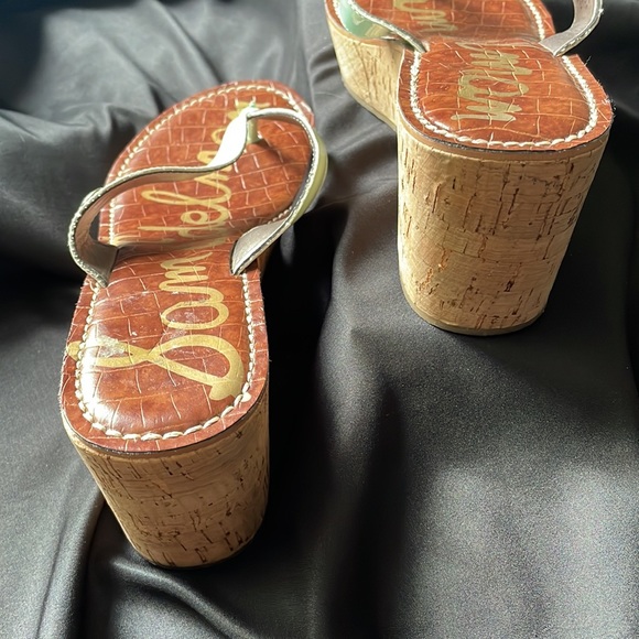 Sam Edelman mint green cork Romy wedge sandals NWOB sole is grip silicone Sz 8.5 - Picture 2 of 10